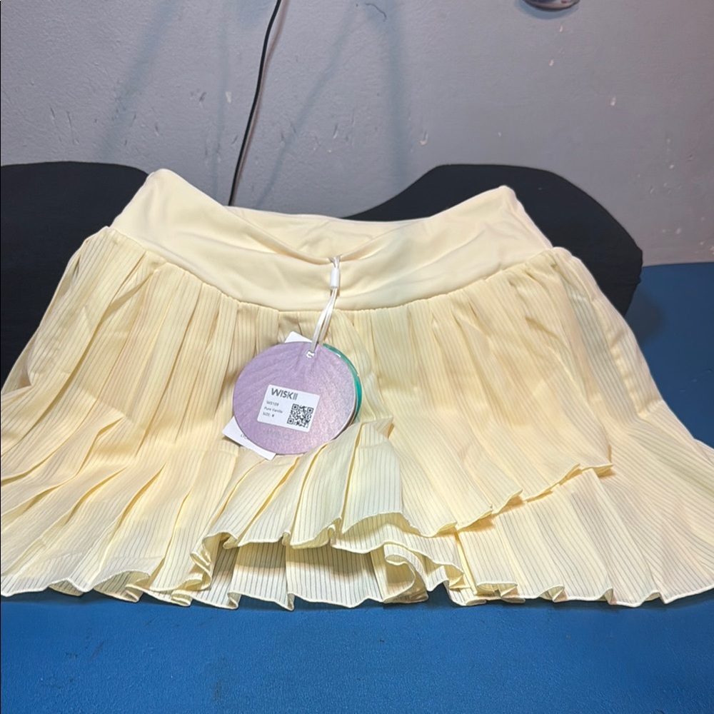 Wish Cream Pleated Mini Skirt